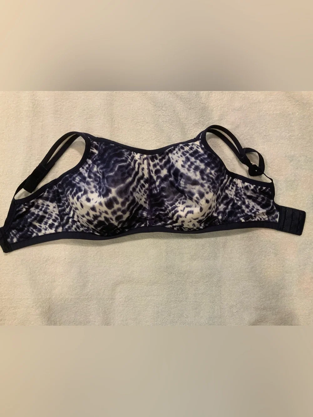 Natori Navy and White Animal Print Bra